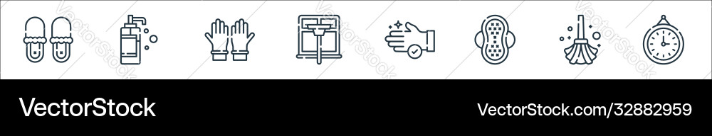 Hygiene routine line icons linear set quality Hygiene routine line icons linear set quality vector image