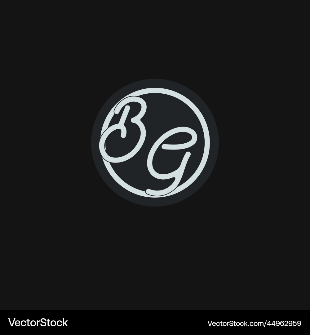 Initials bg logo monogram with simple circle line vector image