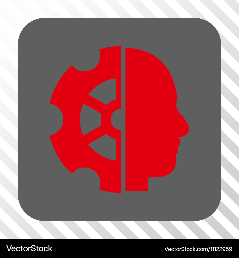Intellect rounded square button vector image