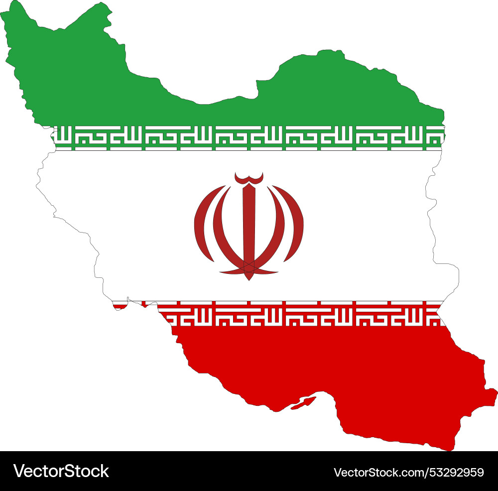 Iran flag in map Vector Image