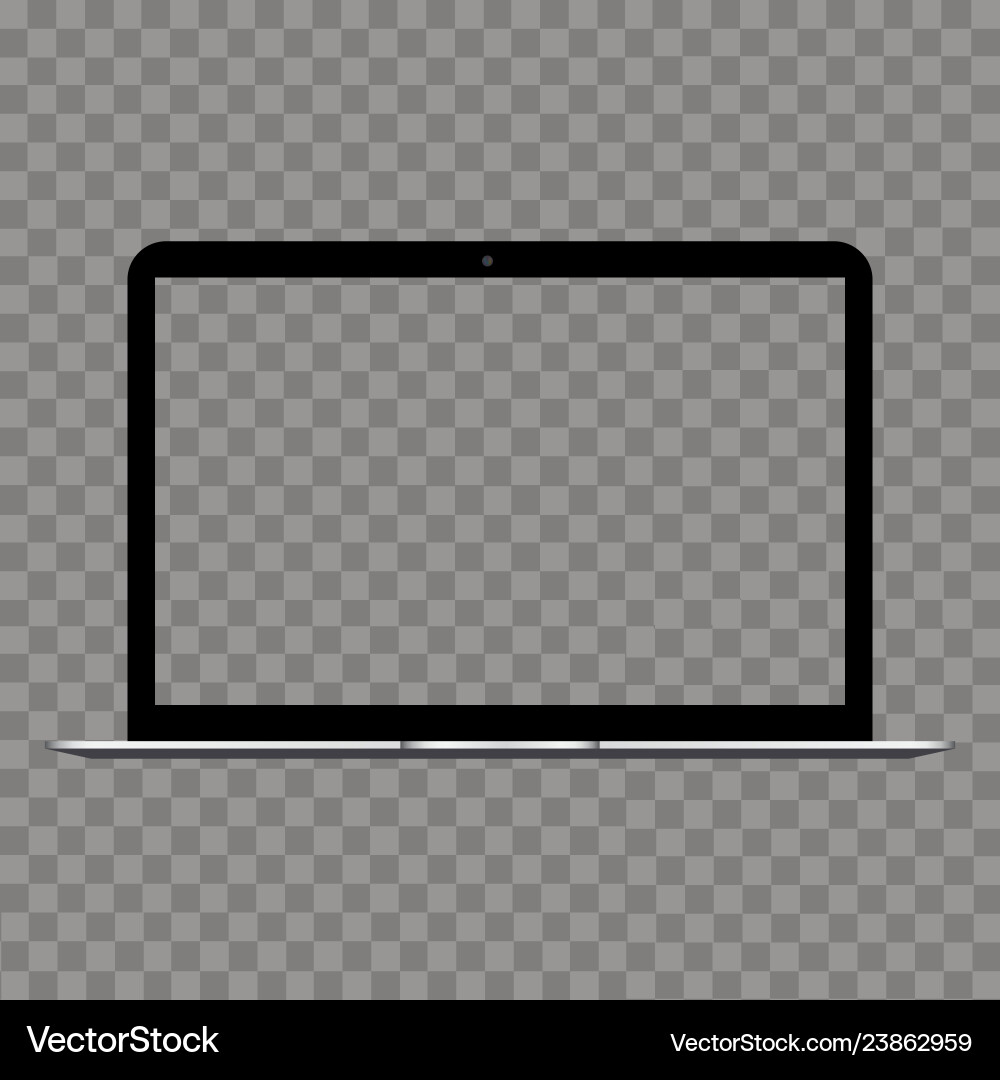 Laptop with transparent screen mock up Laptop with transparent screen mock up vector image