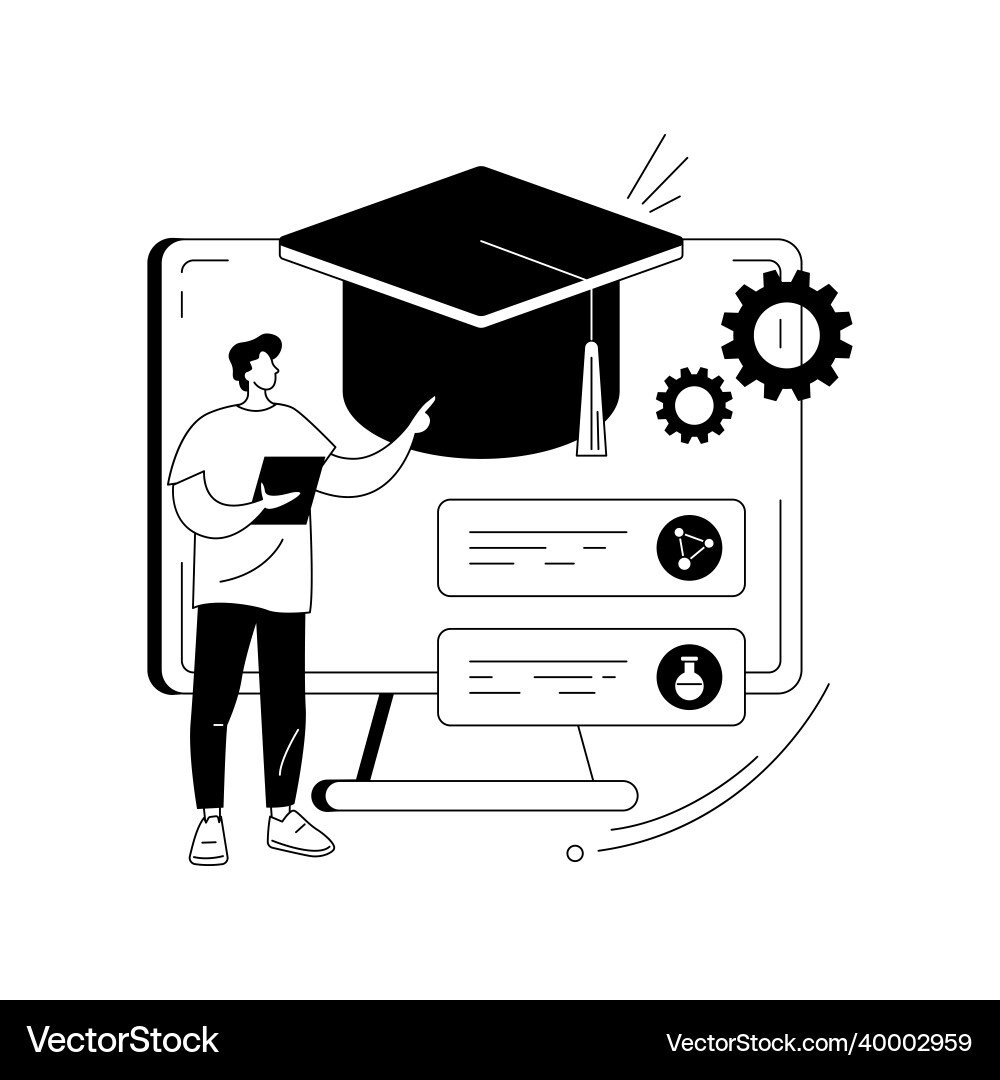 Learning management system abstract concept Learning management system abstract concept vector image