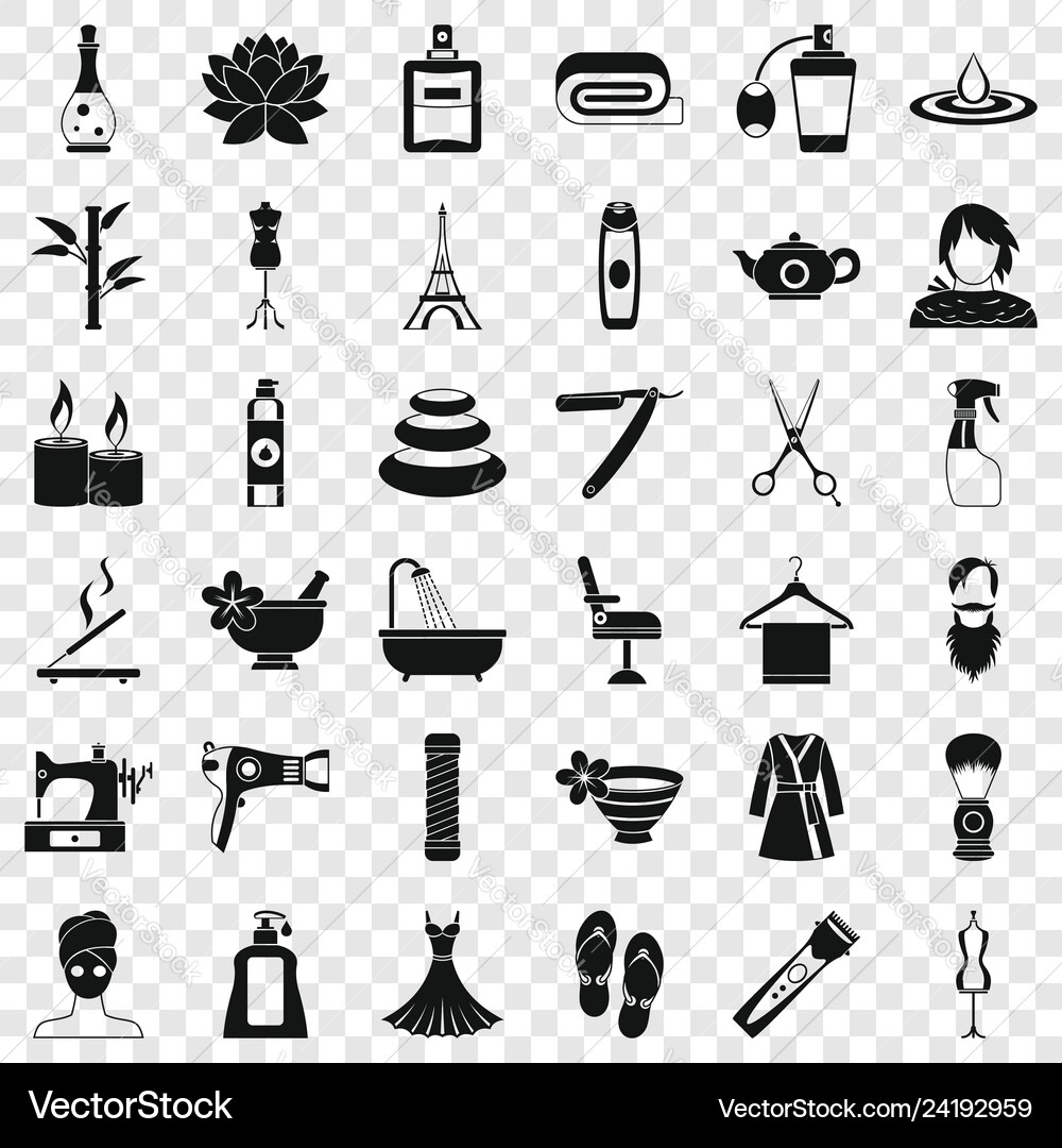 Make up icons set simple style Vector Image