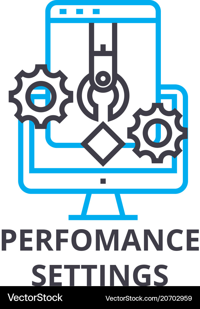 Performance settings thin line icon sign symbol Performance settings thin line icon sign symbol vector image
