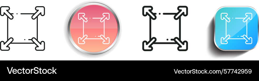 Responsive icon thin linear regular and button vector image