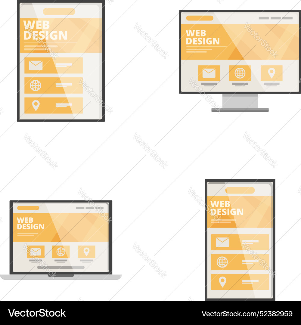 Responsive web design concept icons Responsive web design concept icons Vector Image