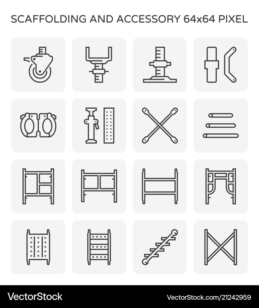 Scaffolding Icon Set - Construction vector image
