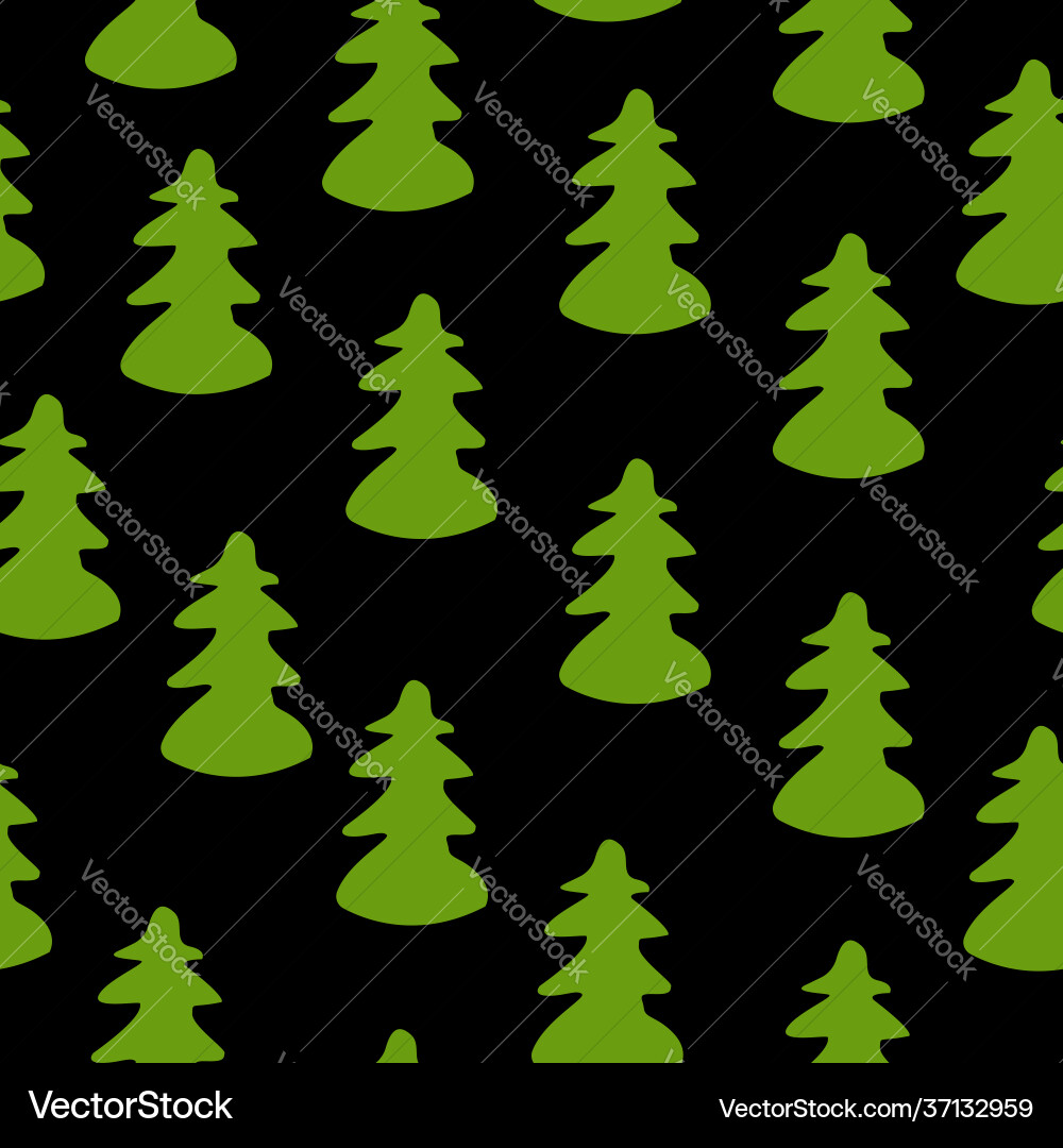 Seamless pattern with green fir trees Vector Image