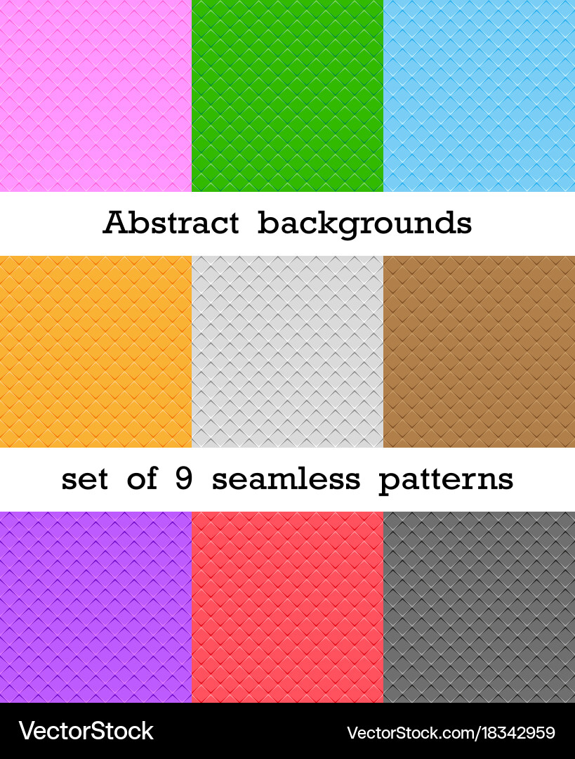 Set of abstract seamless patterns rhombus vector image