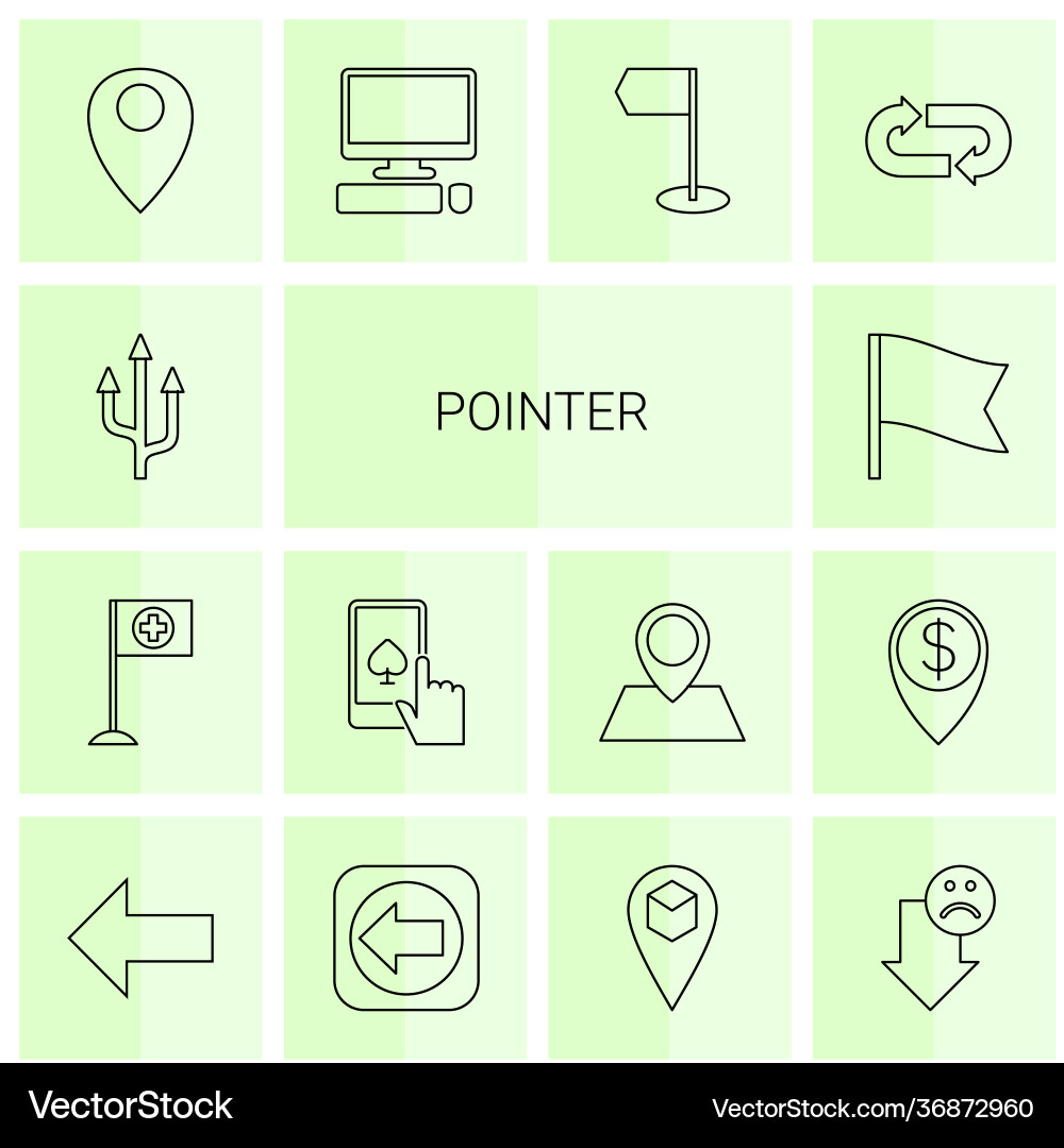 14 pointer icons Vector Image