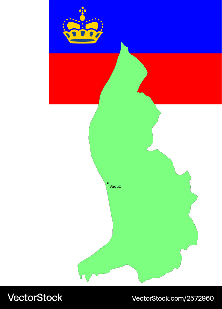 6142 liechtenstein map and flag Vector Image