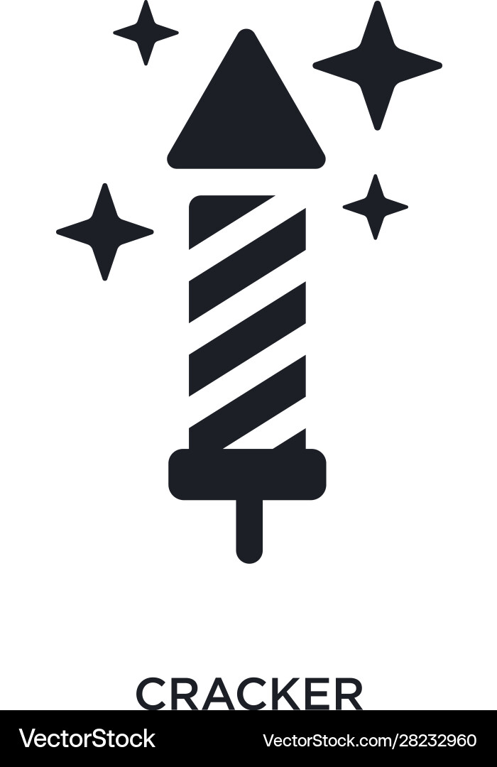 Black cracker isolated icon simple element from Vector Image