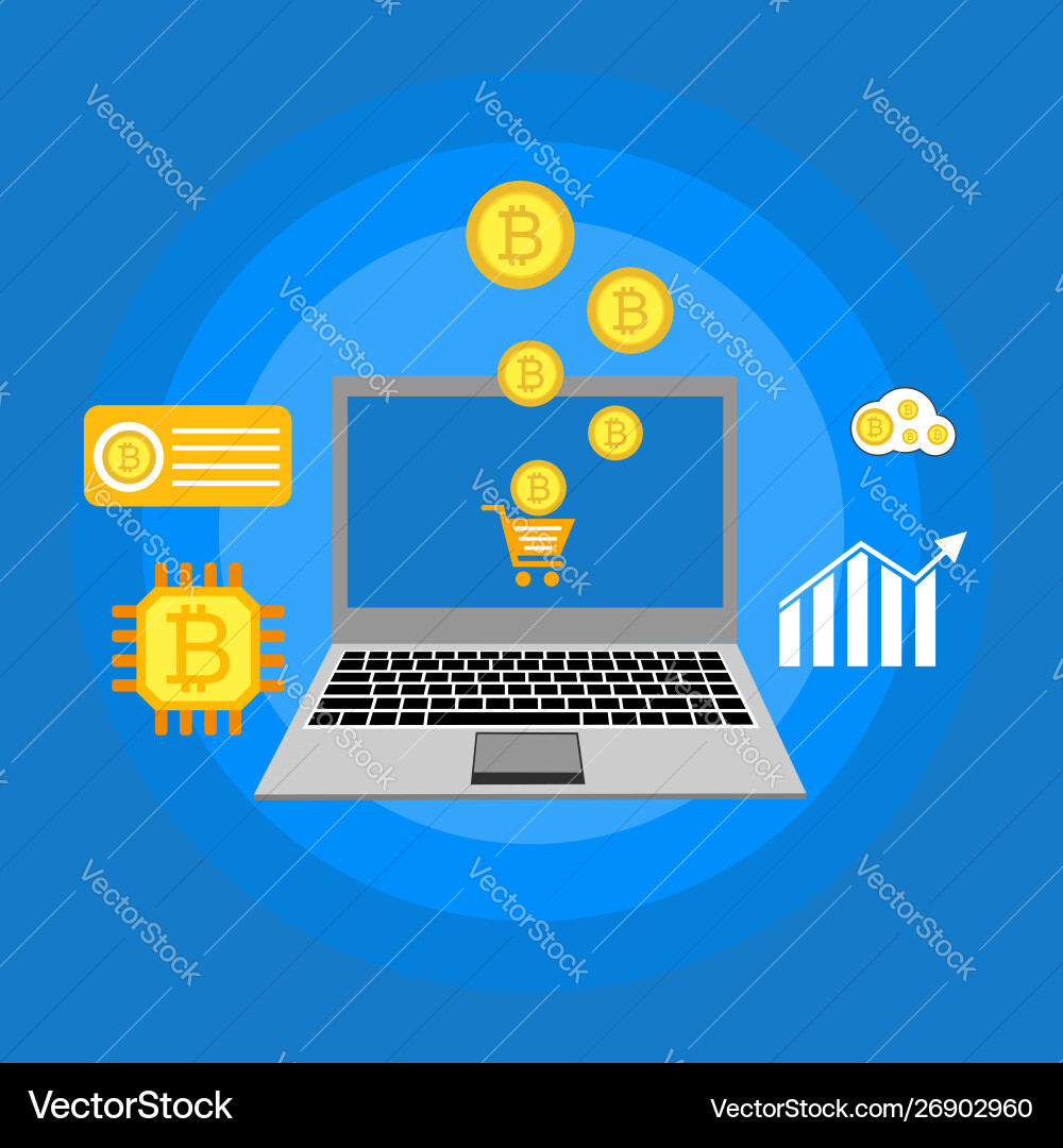 Blockchain scheme mining crypto currency server Blockchain scheme mining crypto currency server vector image