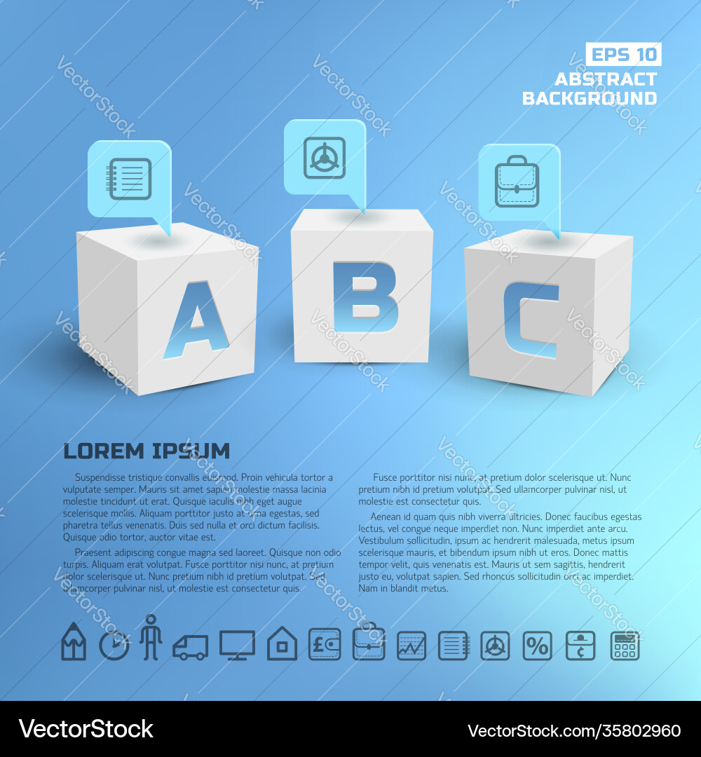 Business pointers at cubes background Vector Image
