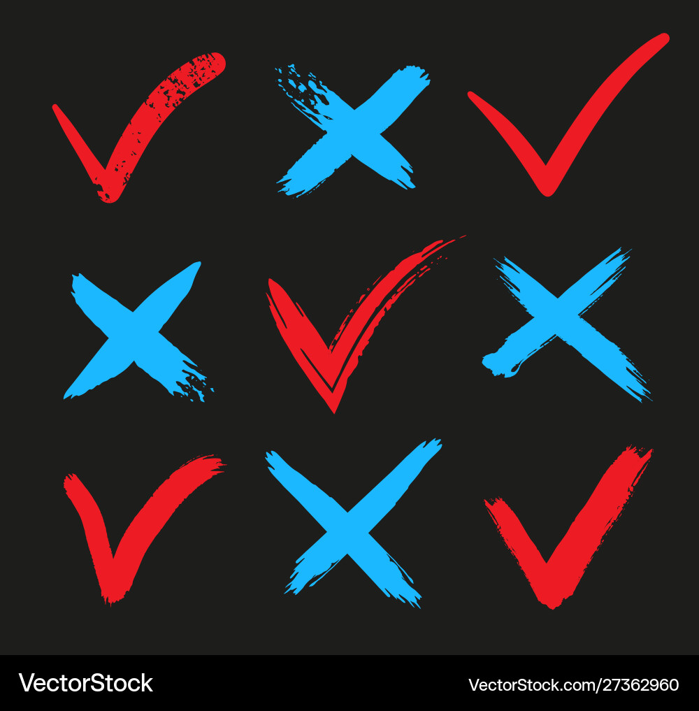 Check Mark Icons - Yes/No & Approval Vector Image