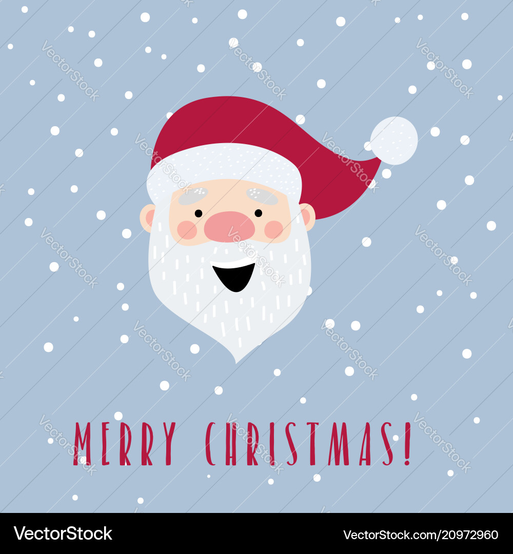 Christmas card with cartoon santa claus Christmas card with cartoon santa claus vector image