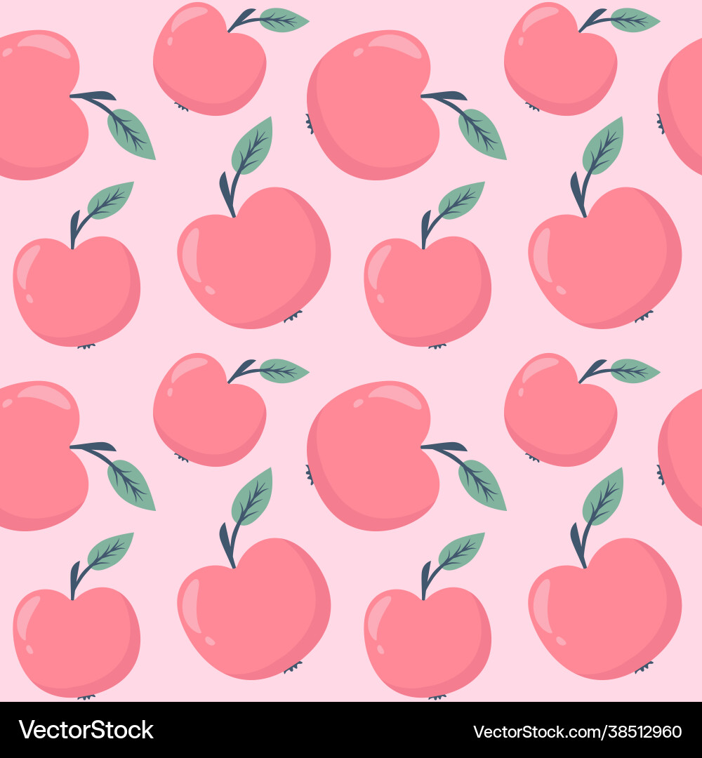 Continuous pattern with apples vector image