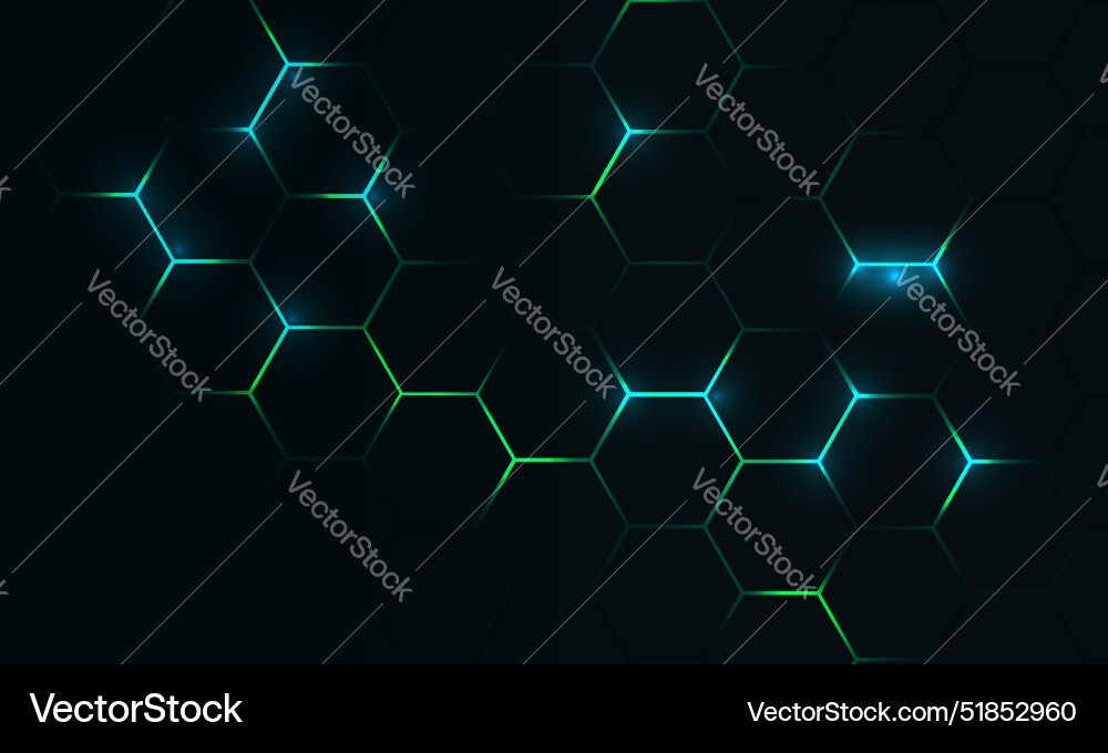 Dark hexagon abstract technology background Vector Image