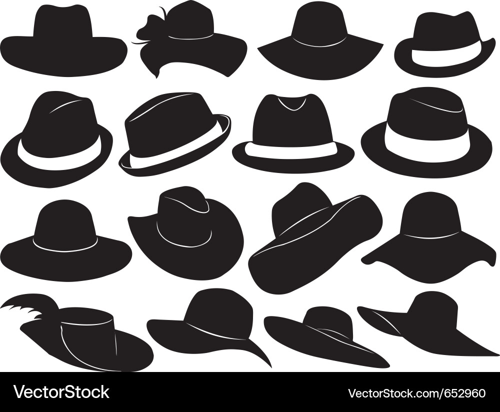 Diverse Hats Collection Vector Image