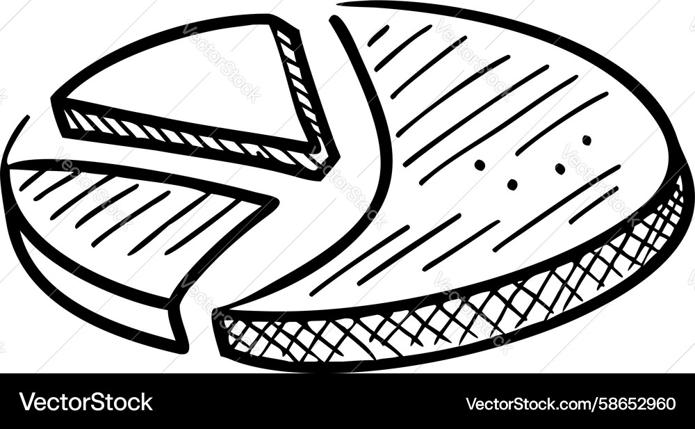 Dynamic Angular Pie Chart Sketch Vector Image