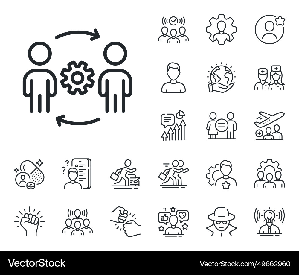 Engineering team line icon engineer or architect Engineering team line icon engineer or architect vector image
