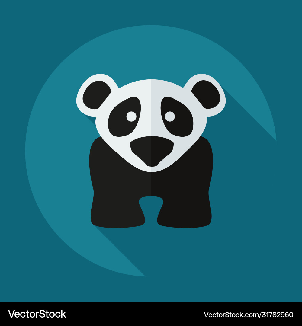 Flat modern design with shadow icons pandas Vector Image