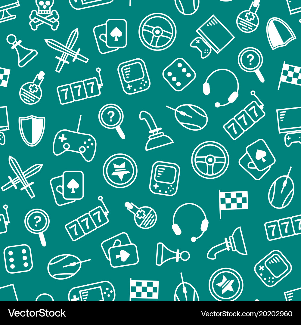 Gambling table and computer game thin line vector image