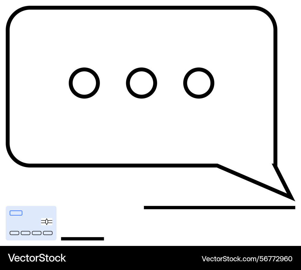 Minimalist speech bubble with typing indicator Minimalist speech bubble with typing indicator Vector Image