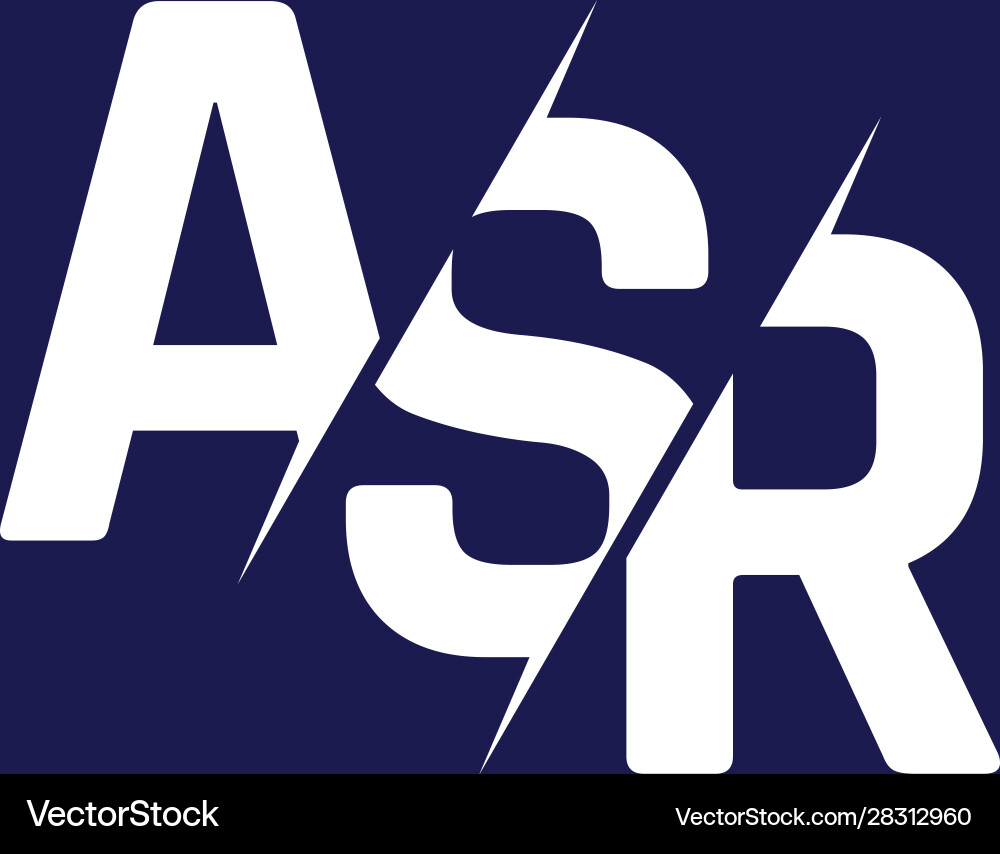 Monogram letters initial logo design asr vector image