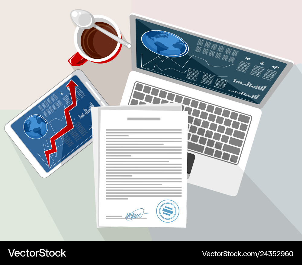 Objects on the desktop Vector Image