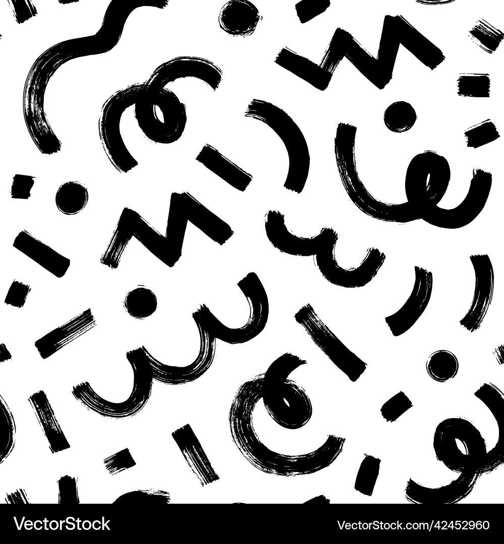 Organic grunge bold shapes curved lines and dots Organic grunge bold shapes curved lines and dots vector image