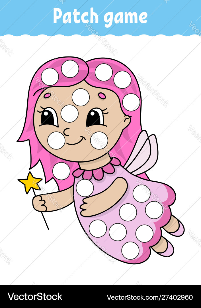 Patch game for children do a dot coloring page Vector Image
