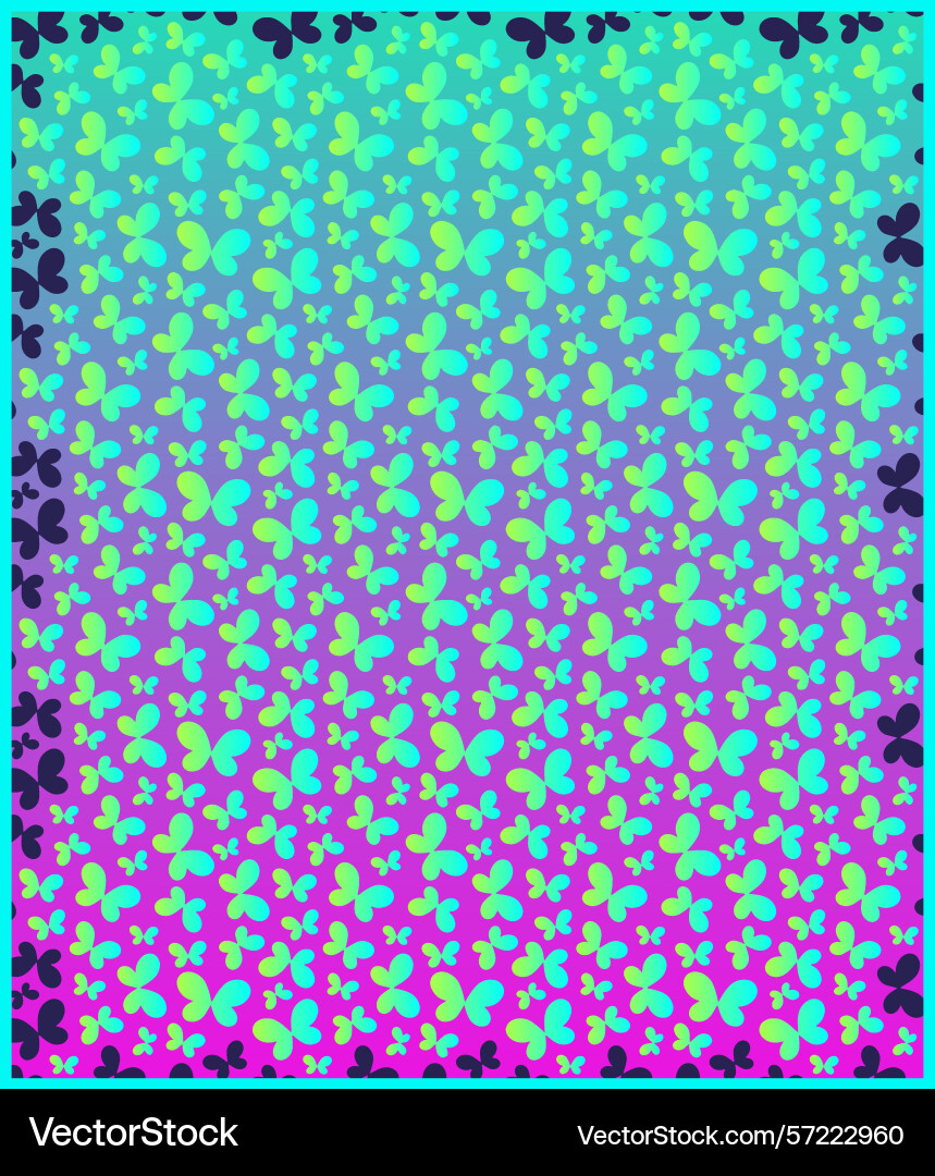 Seamless gradient butterfly pattern Seamless gradient butterfly pattern vector image