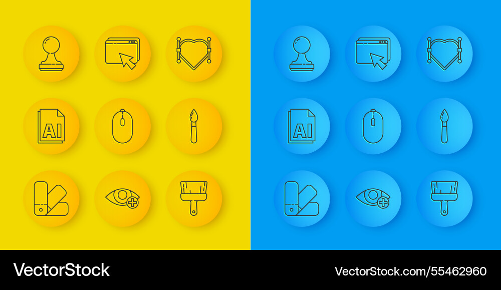 Set line color palette guide ai file document Set line color palette guide ai file document vector image