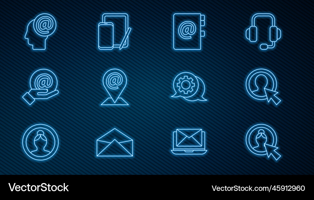 Set line create account screen address book Set line create account screen address book vector image