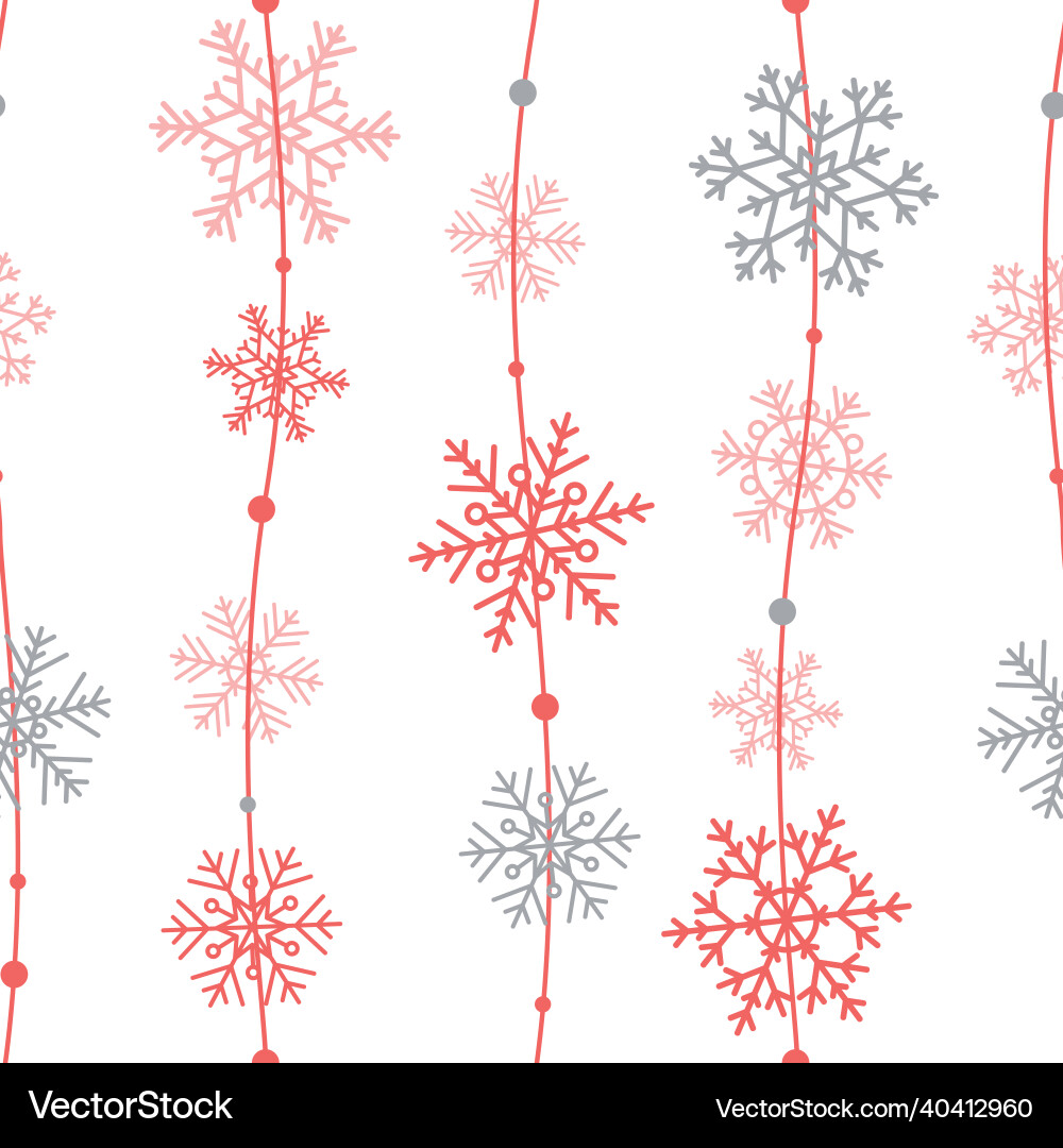 Snowflake Seamless Pattern vector image