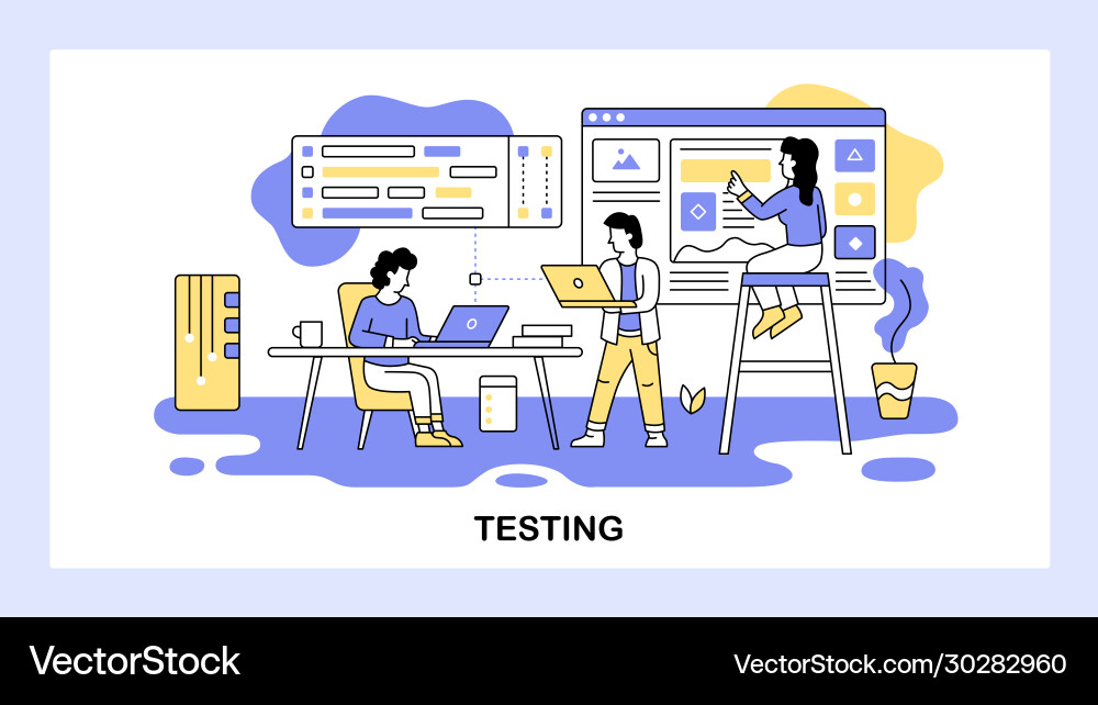 Software development team work together developer Software development team work together developer vector image