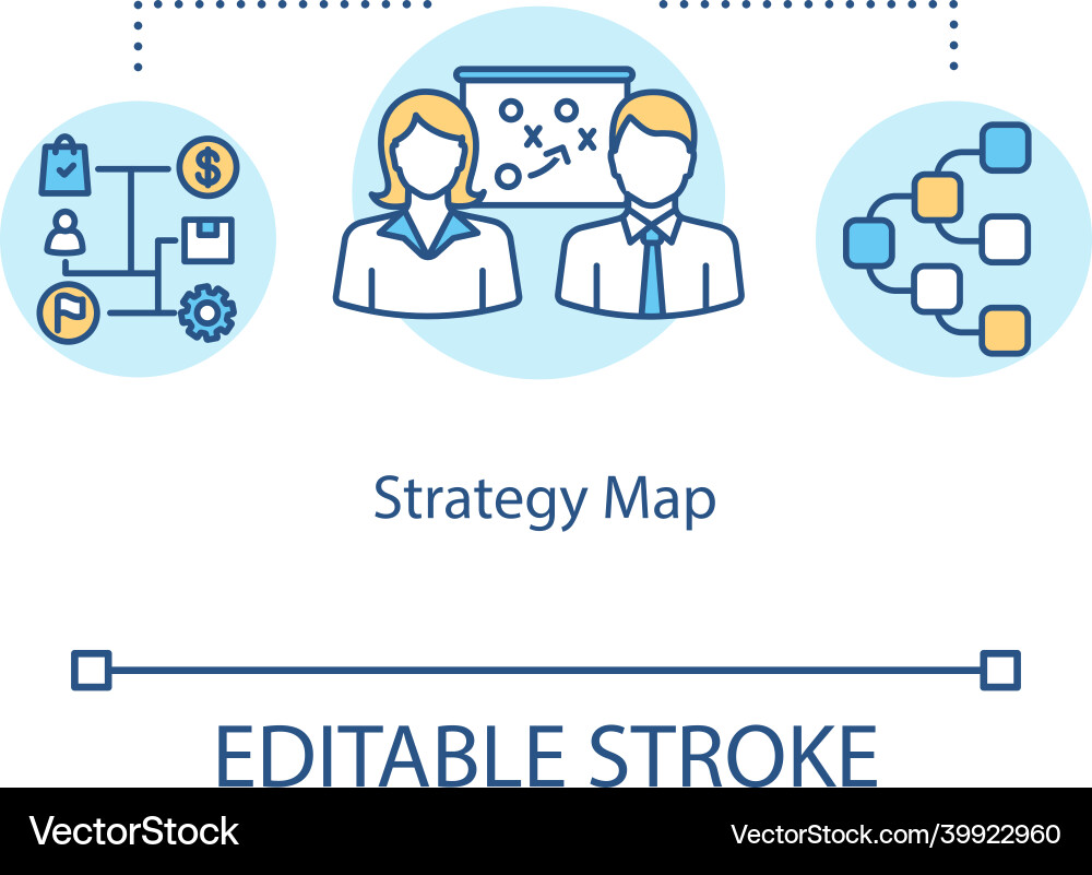Strategy map concept icon planning algorithm idea Strategy map concept icon planning algorithm idea Vector Image