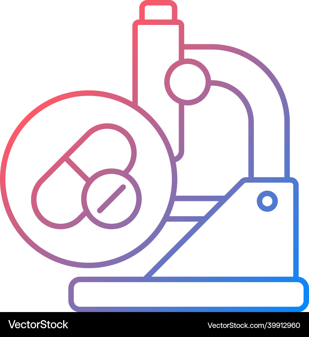 Testing drugs gradient linear icon Testing drugs gradient linear icon vector image