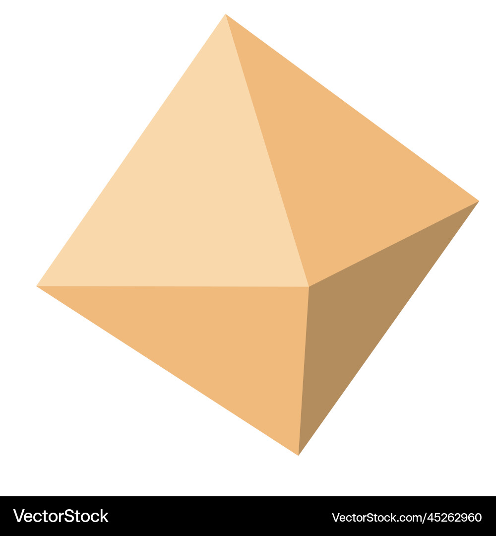 Volumetric polygon in beige color isolated object Vector Image