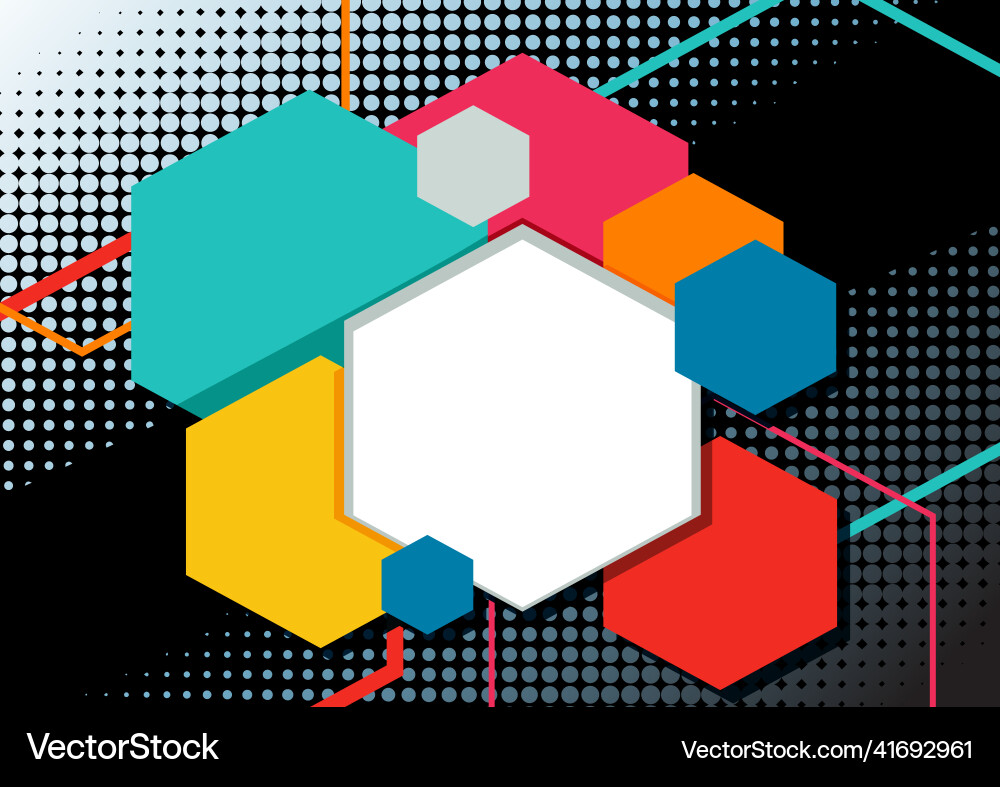 Abstract hexagon background design template Vector Image