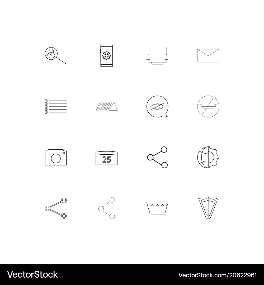 Devices simple linear icons set outlined Vector Image