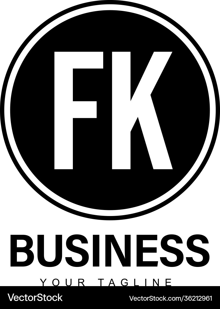 Fk initial a logo design with abstract style Fk initial a logo design with abstract style vector image