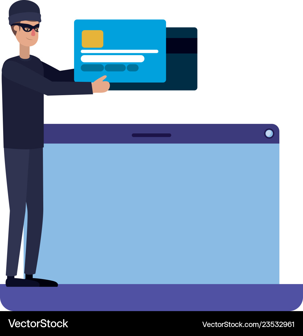 Hacker stealing information avatar character vector image