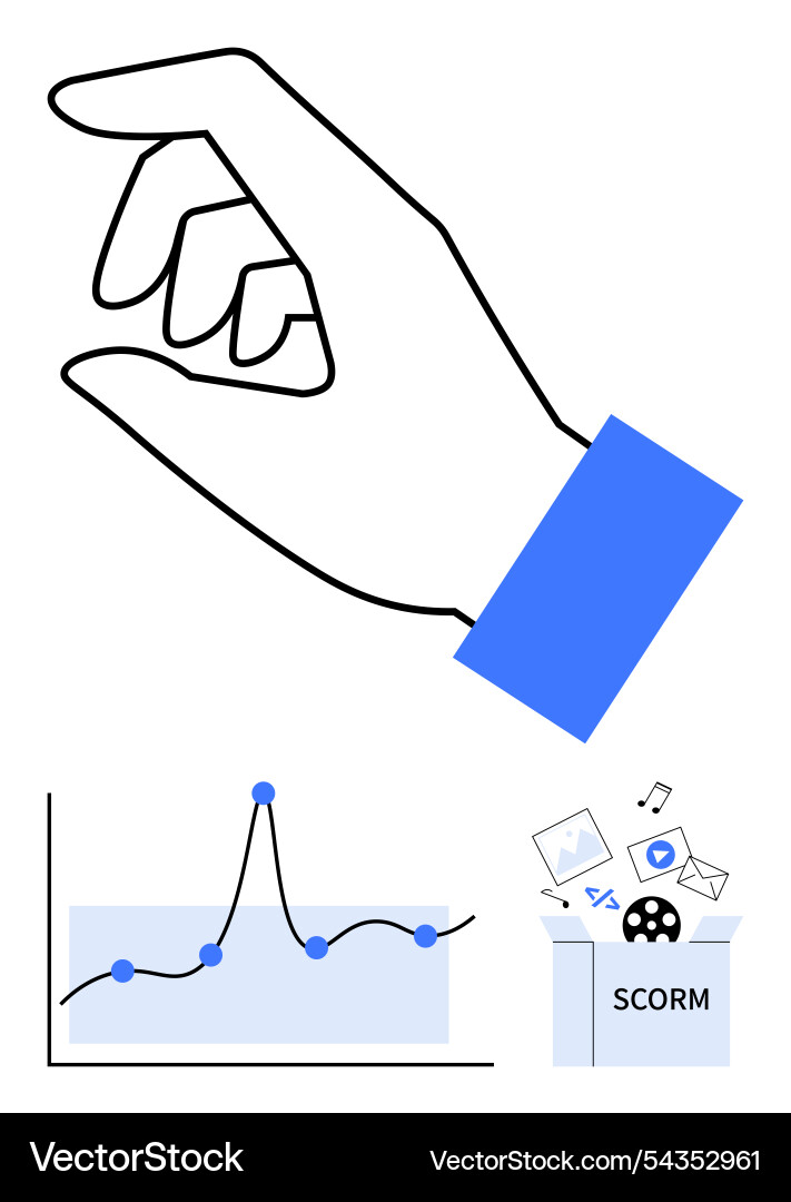 Hand gestures in learning analytics and content Vector Image