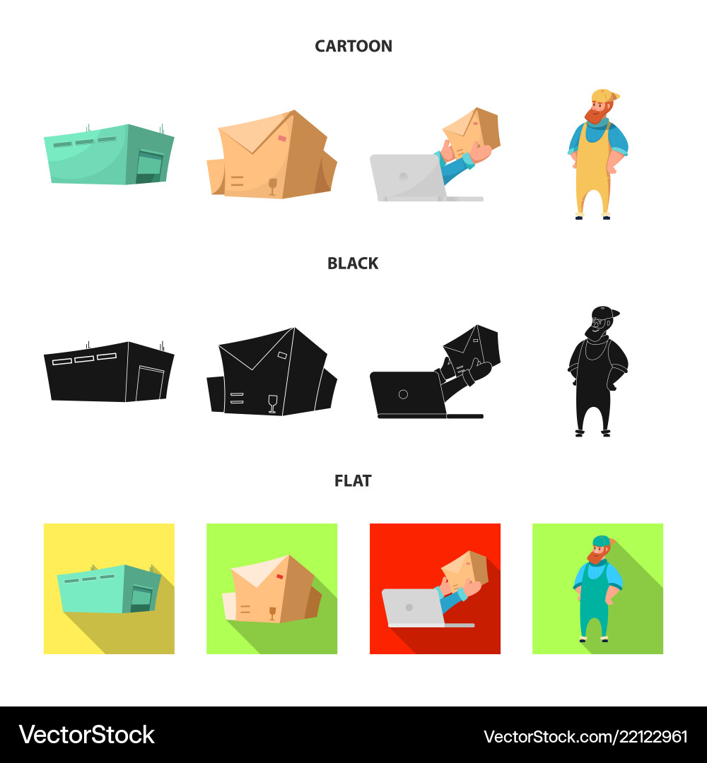 Isolated object of goods and cargo icon set Vector Image