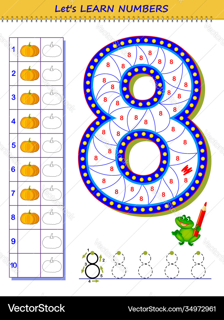 Lets learn numbers educational game for children vector image