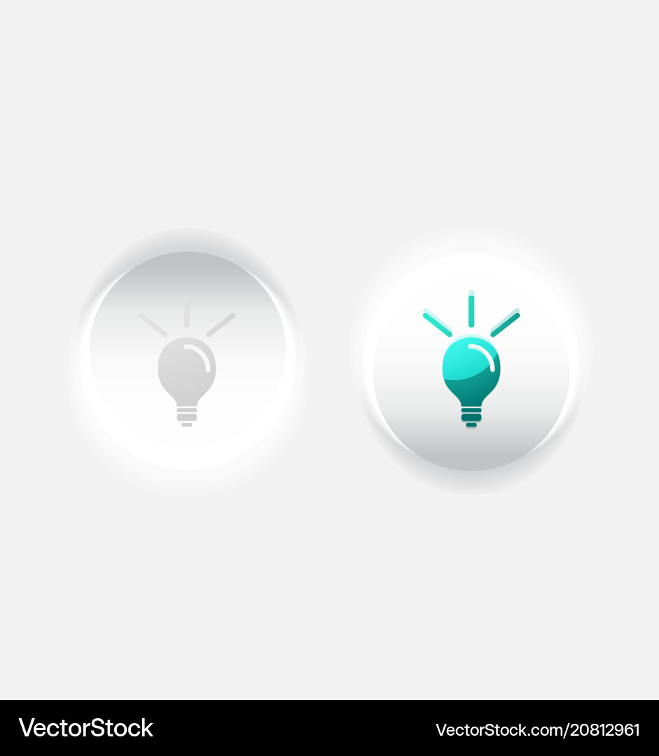 Light bulb new idea concept web button Light bulb new idea concept web button vector image