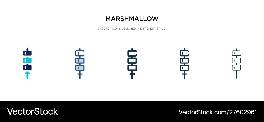 Marshmallow icon in different style two colored Marshmallow icon in different style two colored vector image