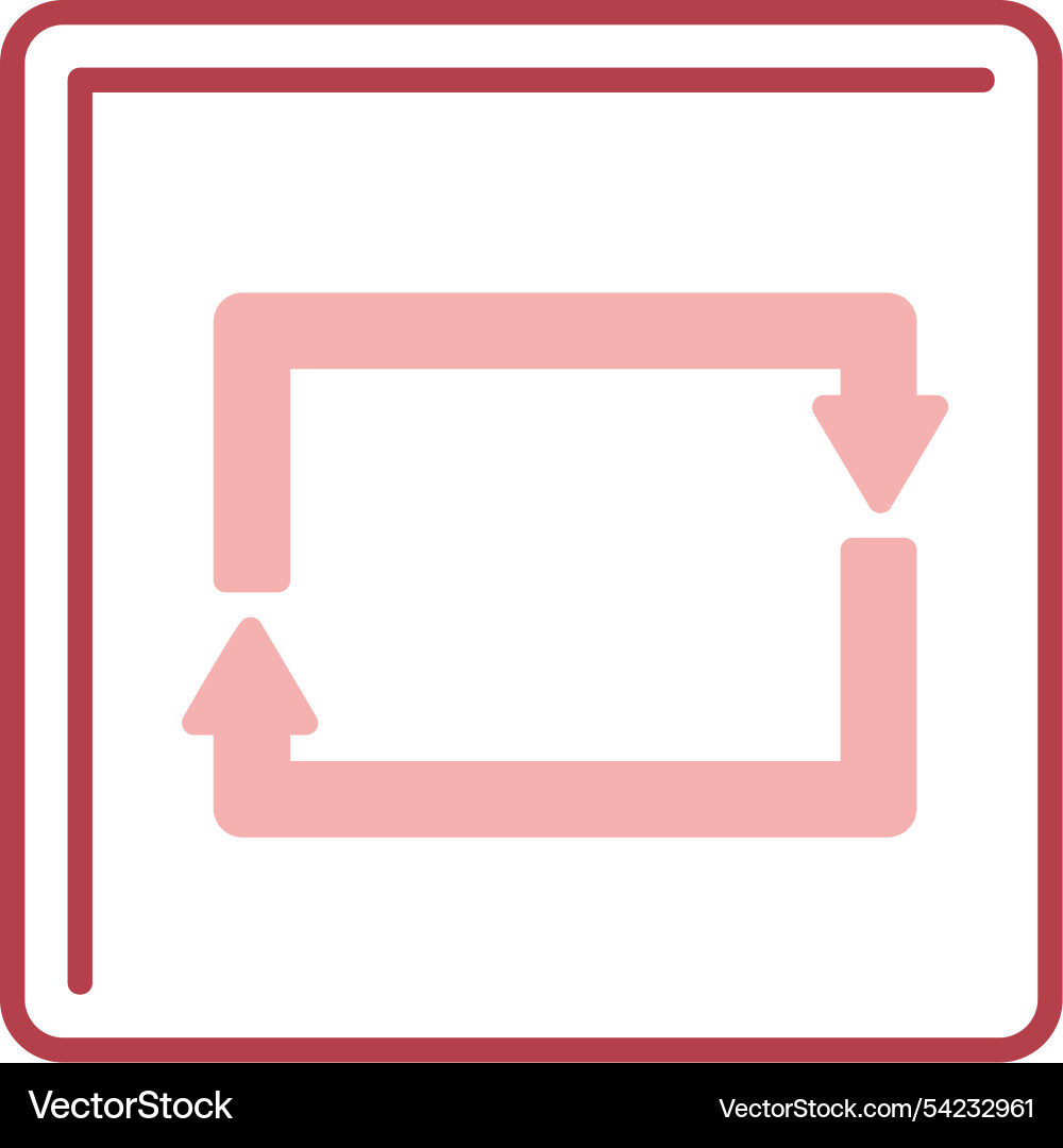 Rectangular arrow line fill icon vector image